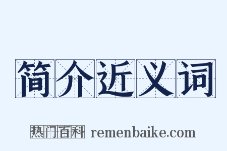 简介近义词是什么意思的图片